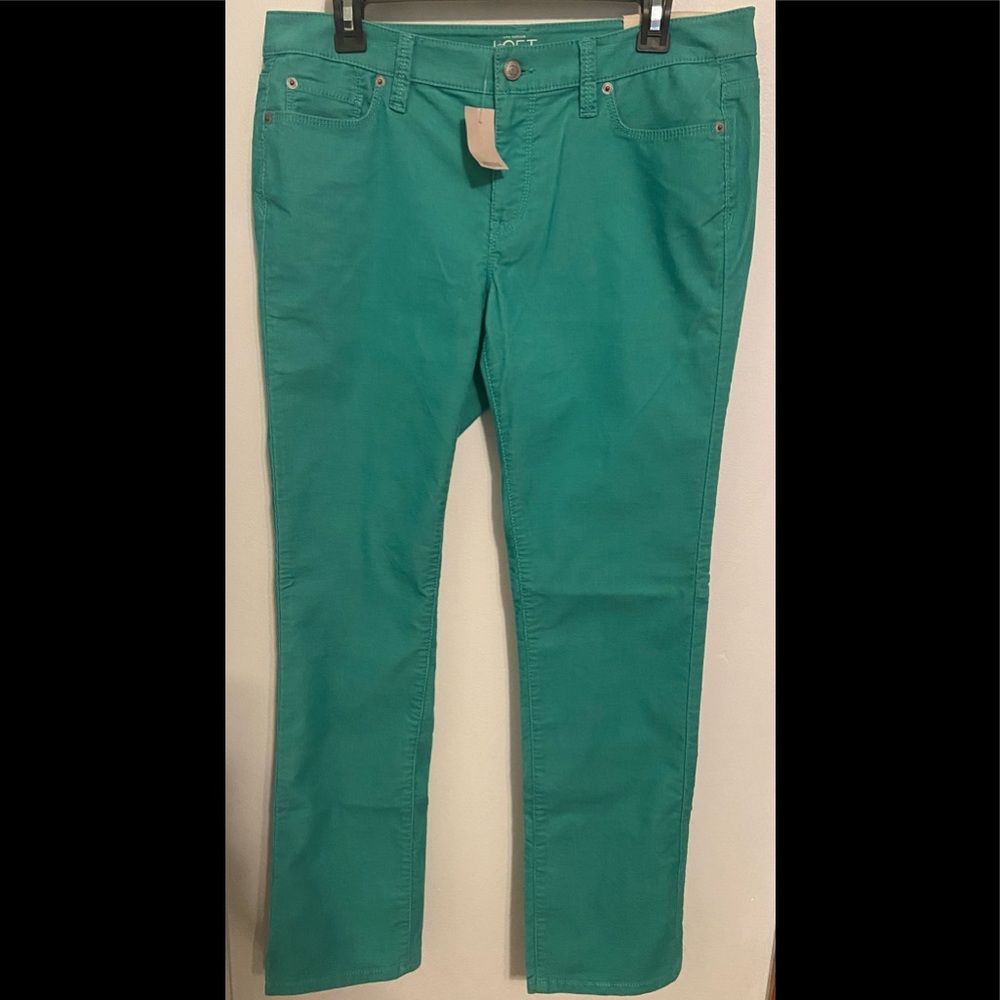 Ann Taylor Loft Green Corduroy Pants Size 30/10P NWT